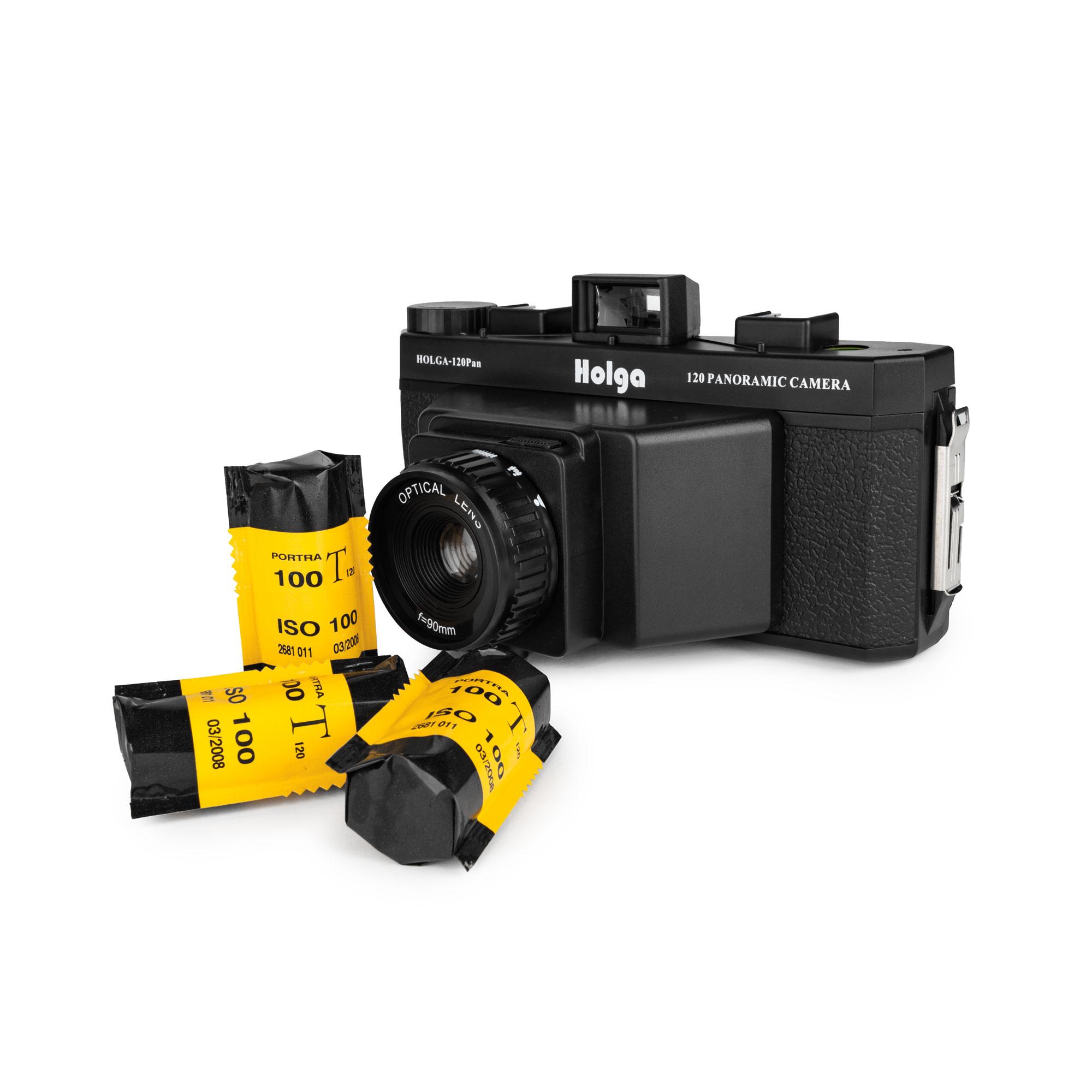 Set fotocamera panoramica HOLGA 120 3x Kodak Portra 100T 120