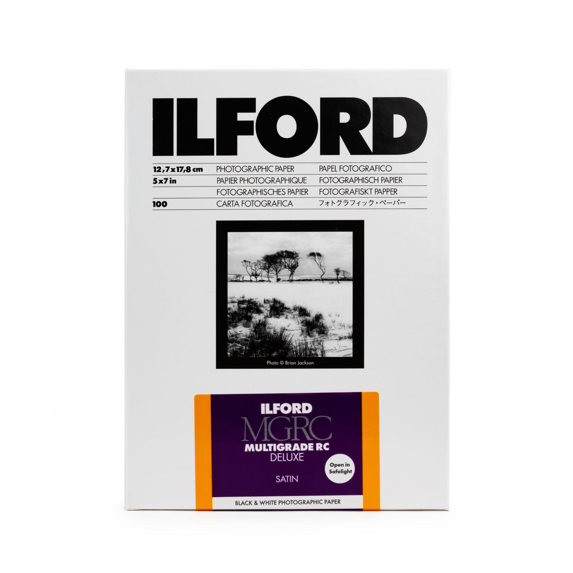 Ilford Multigrade V 25M RC DeLuxe satinato 5" x 7" 100 fogli
